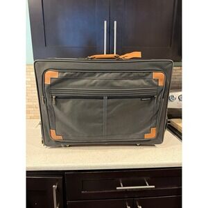 Vintage 80s Members Only Synthetic Canvas Faux Leather Garment Bag Suit Bag